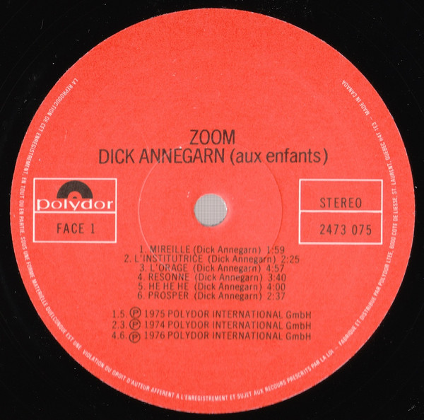 Dick Annegarn - Zoum | polydor (2473 075) - 3
