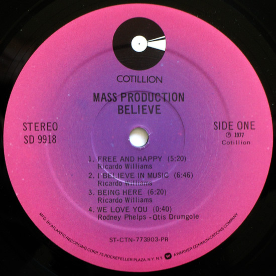 Mass Production - Believe | Cotillion (SD 9918) - 3