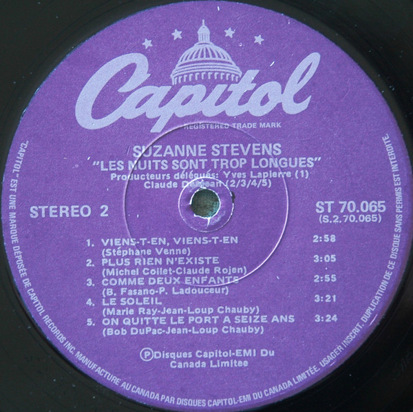 Suzanne Stevens - Les Nuits Sont Trop Longues | Capitol Records (ST 70.065) - 4 Suzanne Stevens - Les Nuits Sont Trop Longues | Capitol Records (ST 70.065) - 4