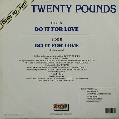 Twenty Pounds - Do It For Love | Merak Music (MKX 430) - 2