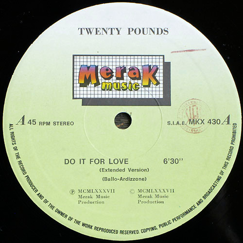 Twenty Pounds - Do It For Love | Merak Music (MKX 430) - 3
