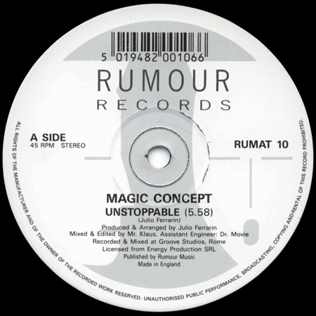 Magic Concept - Unstoppable | Rumour Records (RUMAT 10) - 2