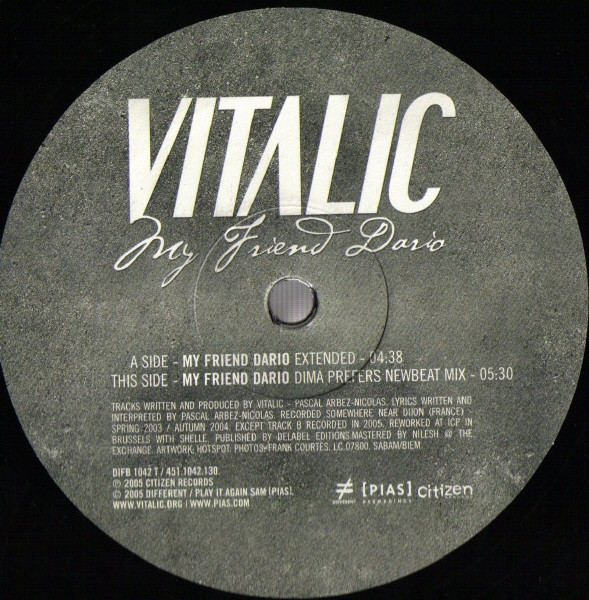 Vitalic - My Friend Dario | Different (DIFB 1042 T) - 3 Vitalic - My Friend Dario | Different (DIFB 1042 T) - 3