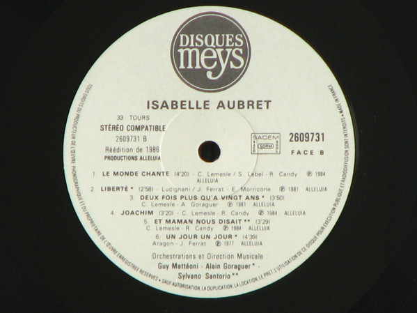 Isabelle Aubret - 1789 - Beyrouth | Disques Meys (2609731) - 4 Isabelle Aubret - 1789 - Beyrouth | Disques Meys (2609731) - 4