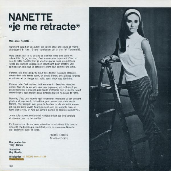 Nanette - Je Me Rétracte | Canusa (CLJ 33-105) - 2 Nanette - Je Me Rétracte | Canusa (CLJ 33-105) - 2