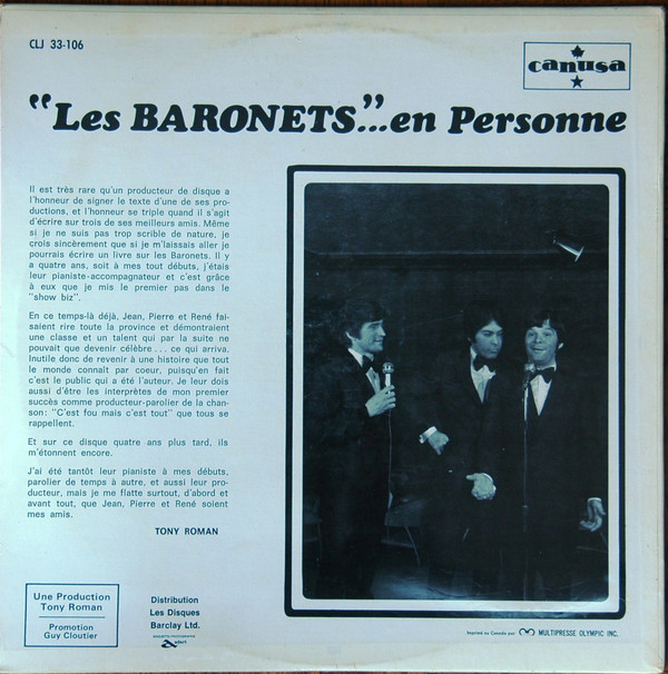 Les Baronets - En Personne | Canusa (CLJ 33-106) - 2