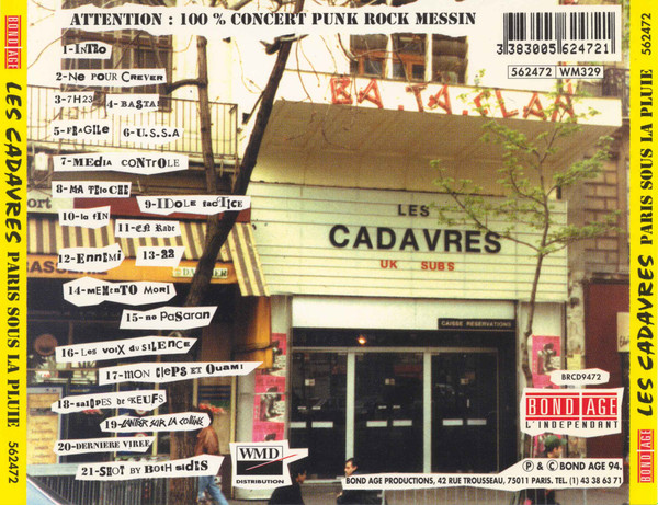 Les Cadavres - Paris Sous La Pluie | Bond Age (BRCD9472) - 3 Les Cadavres - Paris Sous La Pluie | Bond Age (BRCD9472) - 3