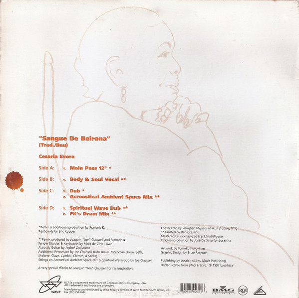 Cesaria Evora - Sangue De Beirona (Remixes By Joe Claussell & François K) | Wave Music (WM 50032-1) - 2 Cesaria Evora - Sangue De Beirona (Remixes By Joe Claussell & François K) | Wave Music (WM 50032-1) - 2