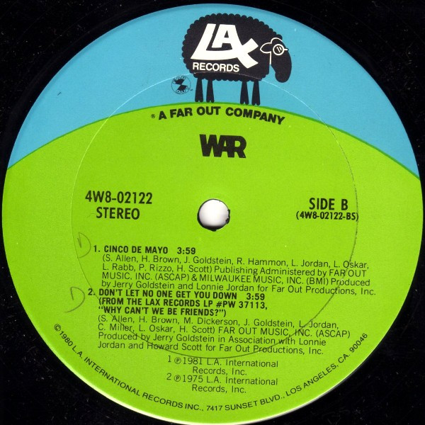 War - Cinco De Mayo | LAX Records (4W8-02122) - 2 War - Cinco De Mayo | LAX Records (4W8-02122) - 2