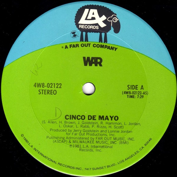 War - Cinco De Mayo | LAX Records (4W8-02122) - main War - Cinco De Mayo | LAX Records (4W8-02122) - main