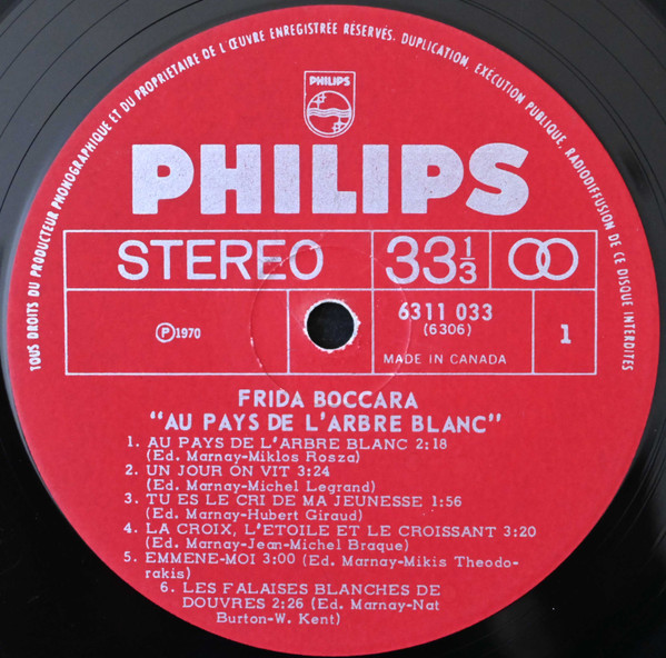 Frida Boccara - Au Pays De L'arbre Blanc | Philips (6311 033) - 3 Frida Boccara - Au Pays De L'arbre Blanc | Philips (6311 033) - 3