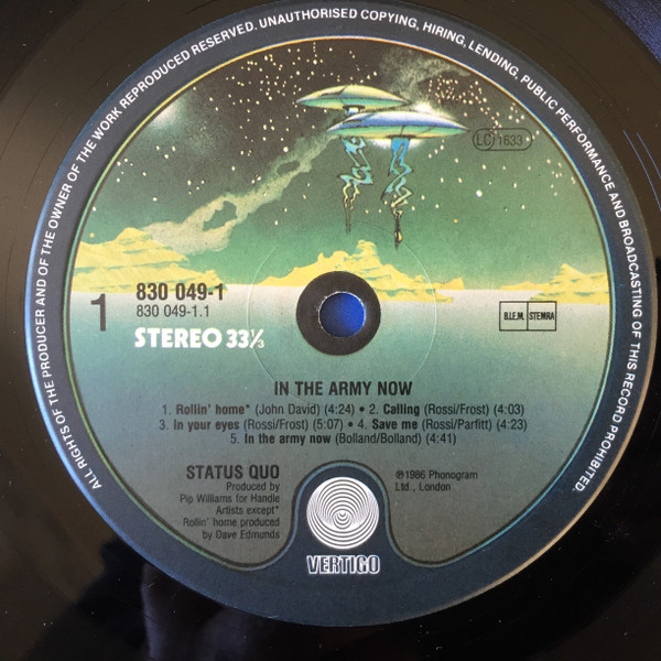 Status Quo - In The Army Now | Vertigo (830 049-1) - 3