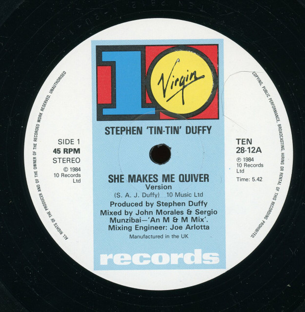 Stephen Tin Tin Duffy - She Makes Me Quiver (Version) | 10 Records (TEN 28-12) - 3