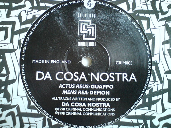 Da Cosa Nostra - Demon / Guappo | Criminal Communications (CRIM 005)