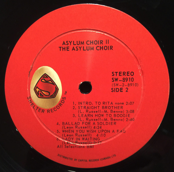 Leon Russell & Marc Benno - Asylum Choir II | Shelter Records (SW-8910) - 4 Leon Russell & Marc Benno - Asylum Choir II | Shelter Records (SW-8910) - 4