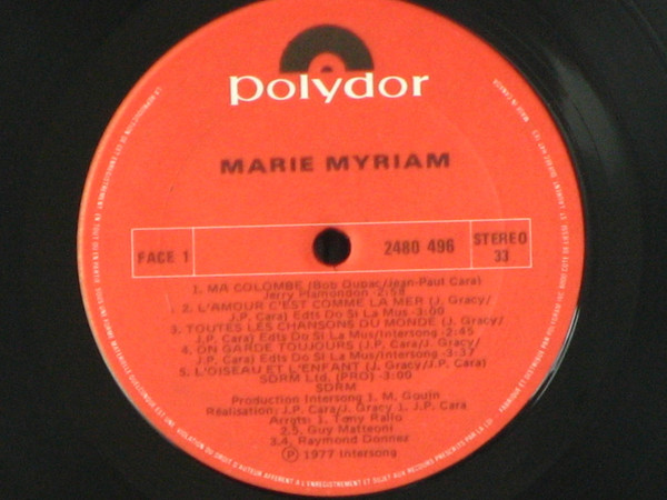 Marie Myriam - Marie Myriam | Polydor (2480 496) - 3 Marie Myriam - Marie Myriam | Polydor (2480 496) - 3