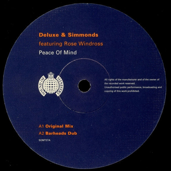 Deluxe & Simmonds Featuring Rose Windross - Peace Of Mind | Sound Of Ministry (SOMT27) - 2