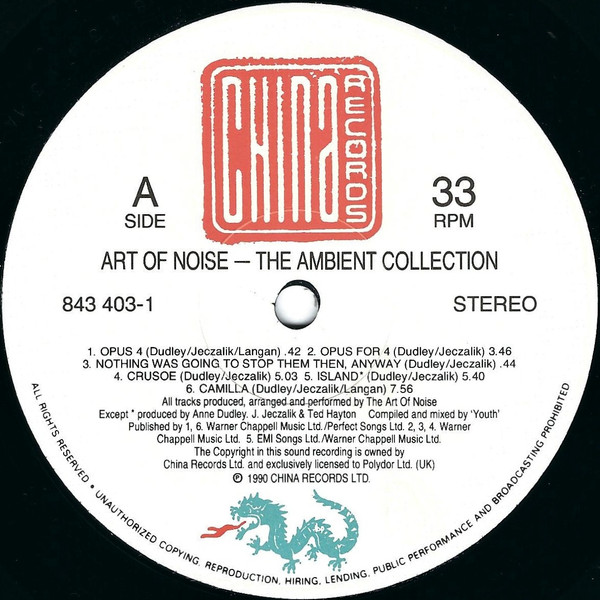 The Art Of Noise - The Ambient Collection | China Records (843 403-1) - 3