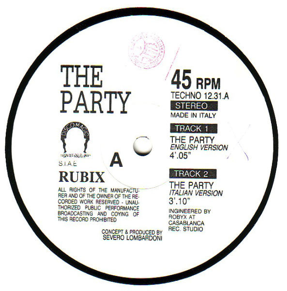 Rubix - The Party | Discomagic Records (TECHNO 12.31) - main Rubix - The Party | Discomagic Records (TECHNO 12.31) - main