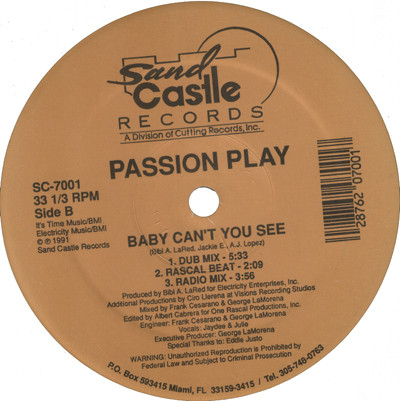 Passion Play - Baby Can't You See | Sand Castle Records (SC-7001) - 2