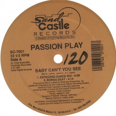 Passion Play - Baby Can't You See | Sand Castle Records (SC-7001) - main