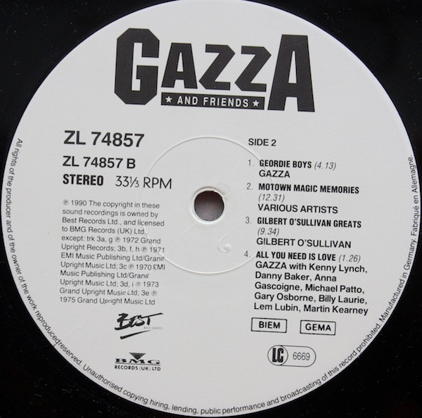 Various - Gazza And Friends | Best Records (ZL 74857) - 4