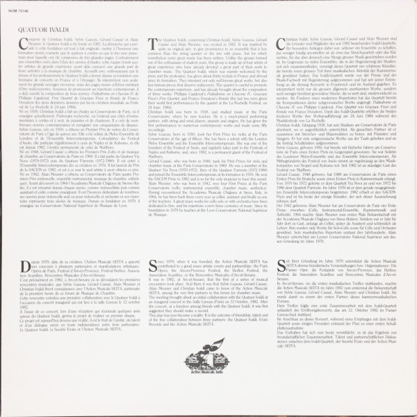 Quatuors Pour Cordes & Piano