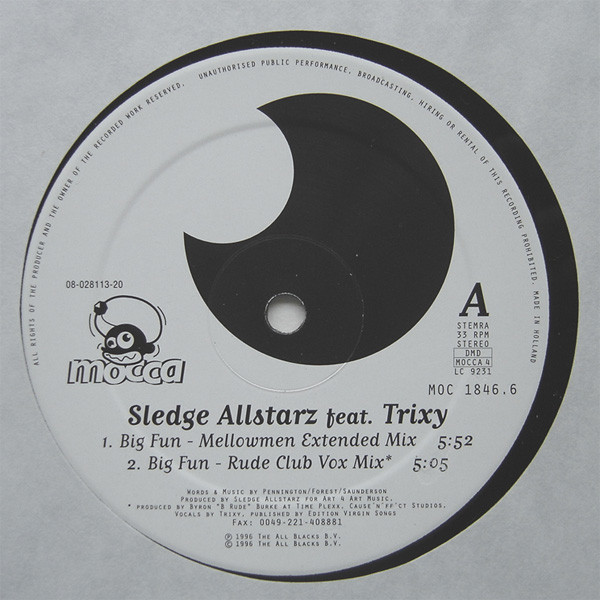 Sledge Allstarz Feat. Trixy - Big Fun | Mocca (MOC 1846.6) - main Sledge Allstarz Feat. Trixy - Big Fun | Mocca (MOC 1846.6) - main