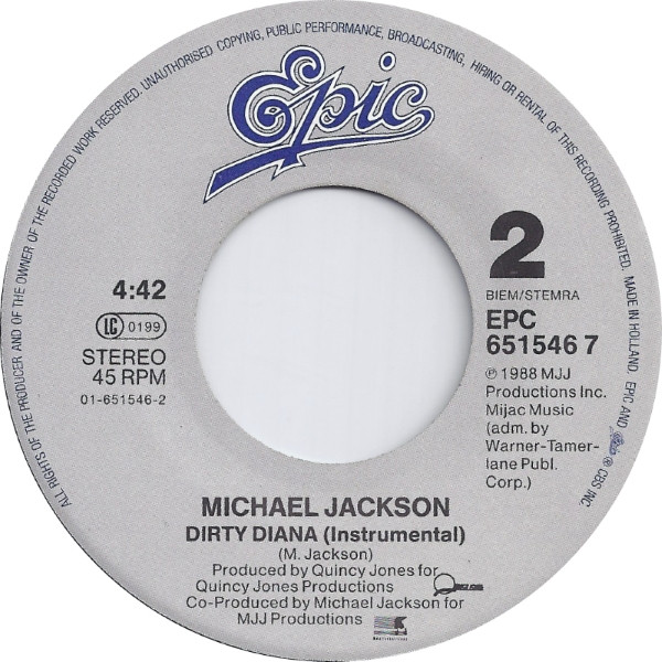 Michael Jackson - Dirty Diana | Epic (EPC 651546 7) - 4