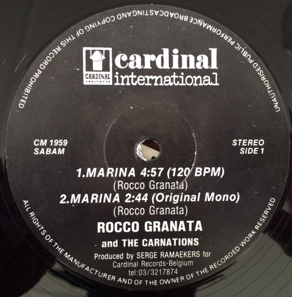 Rocco Granata & The Carnations - Marina | Cardinal Records (CM 1959) - 3 Rocco Granata & The Carnations - Marina | Cardinal Records (CM 1959) - 3