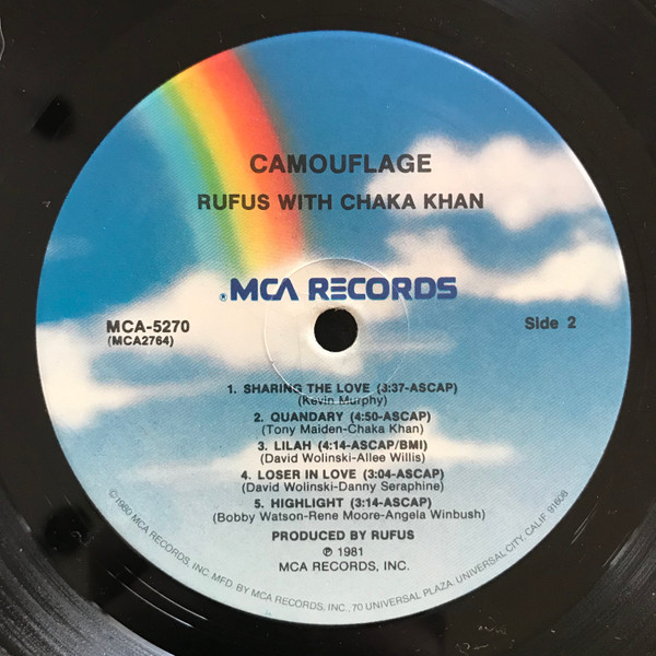 Rufus & Chaka Khan - Camouflage | MCA Records (MCA-5270) - 4