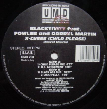 Blacktivity - X-cuses (Child Please) | Underground Music Department (UMD) (UMD 203) - 2