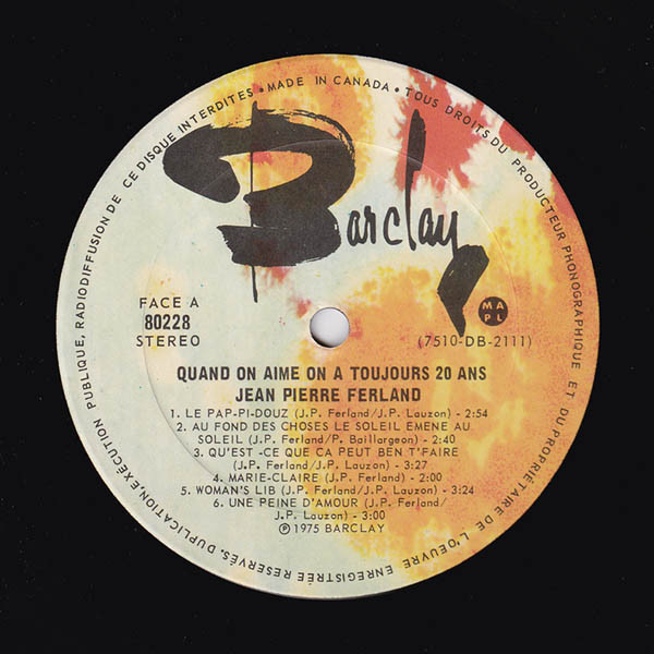 Jean-Pierre Ferland - Quand On Aime On A Toujours 20 Ans | Barclay (80228) - 4 Jean-Pierre Ferland - Quand On Aime On A Toujours 20 Ans | Barclay (80228) - 4