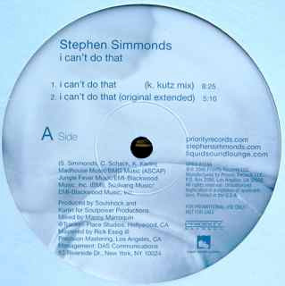 Stephen Simmonds - I Can't Do That | Priority Records (SPRO 81144)