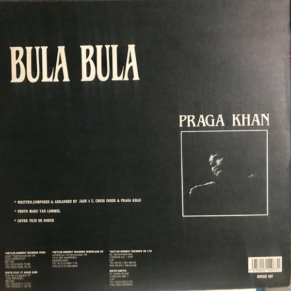 Praga Khan - Bula Bula | House Records (HOUSE 007) - 2