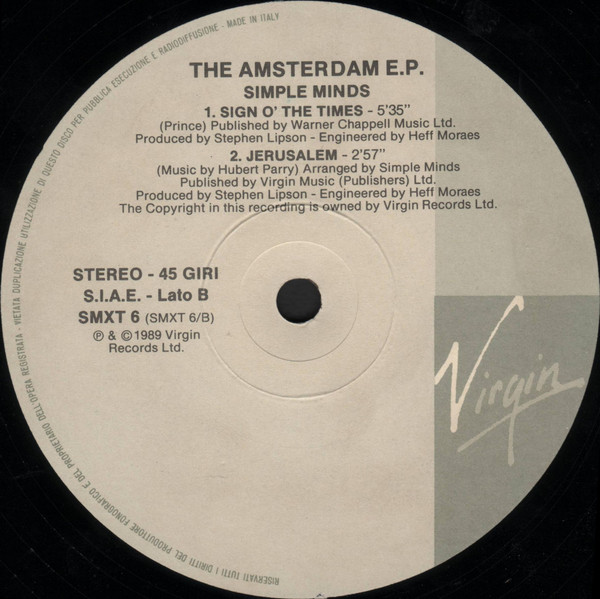 Simple Minds - The Amsterdam EP | Virgin (SMXT 6) - 4