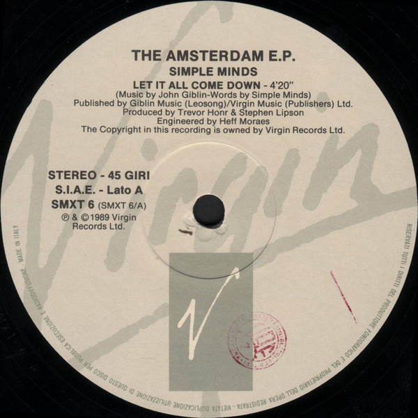 Simple Minds - The Amsterdam EP | Virgin (SMXT 6) - 3