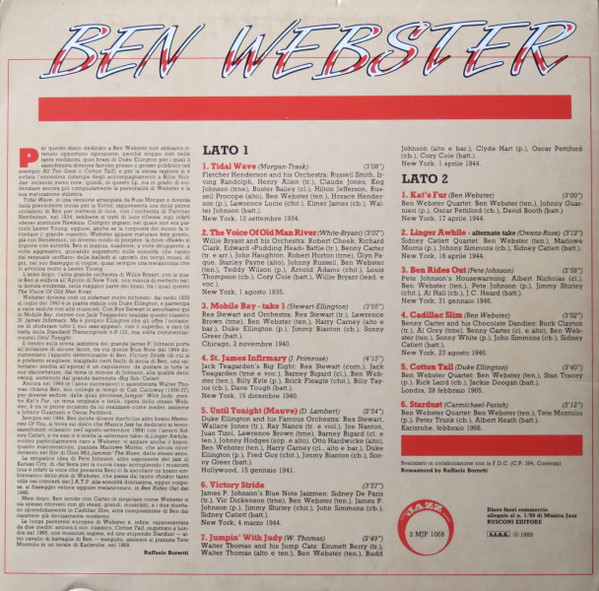 Ben Webster - Ben Webster | Musica Jazz (2MJP 1068) - 2