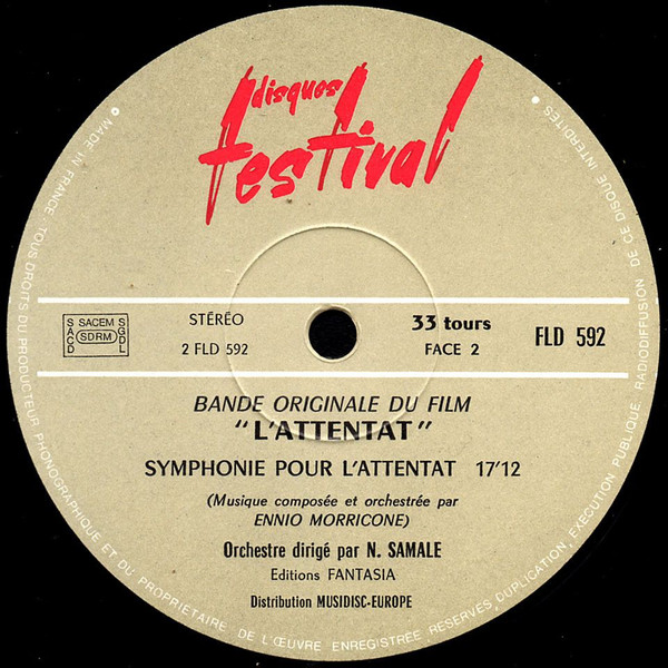 Ennio Morricone - L'Attentat (Bande Originale Du Film) | Disques Festival (FLD 592) - 5 Ennio Morricone - L'Attentat (Bande Originale Du Film) | Disques Festival (FLD 592) - 5
