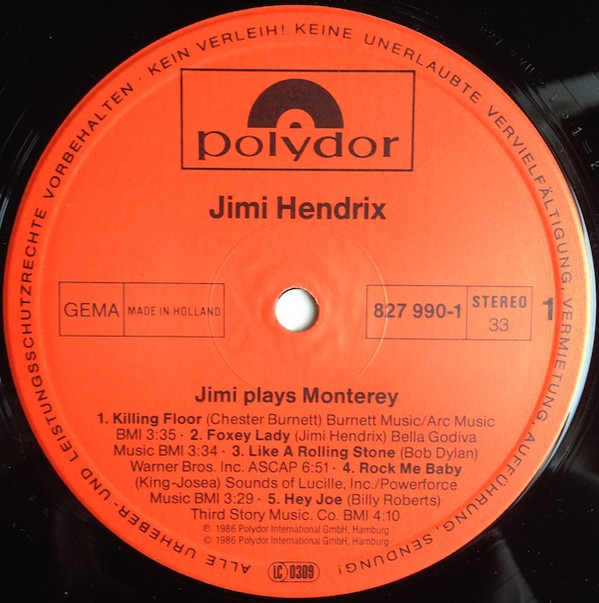 Jimi Plays Monterey (Original Motion Picture Sound Track)