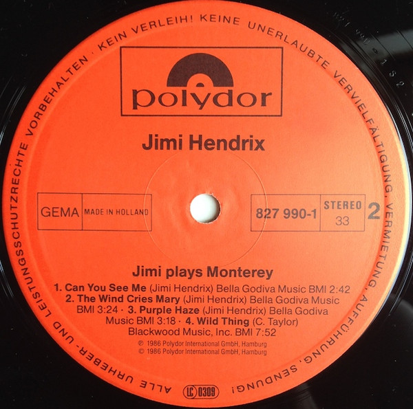 Jimi Plays Monterey (Original Motion Picture Sound Track)