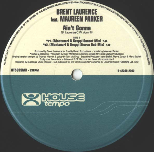 Brent Laurence - Ain't Gonna | House Tempo (HT5039MX) - 3