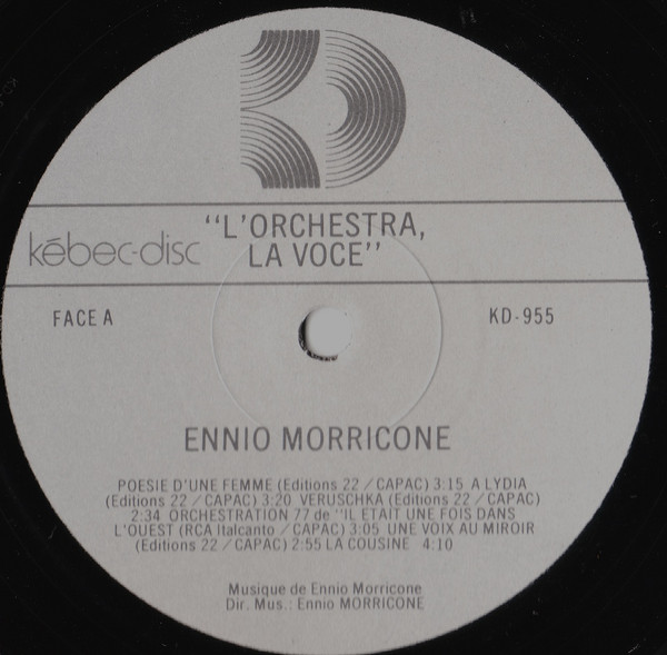Ennio Morricone - L'Orchestra, La Voce | Kébec-Disc (KD 955) - 3 Ennio Morricone - L'Orchestra, La Voce | Kébec-Disc (KD 955) - 3