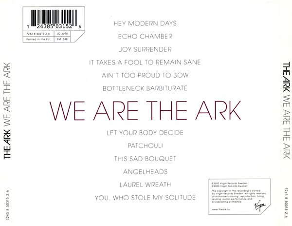 The Ark - We Are The Ark | Virgin (7243 8 50315 2 6) - 2