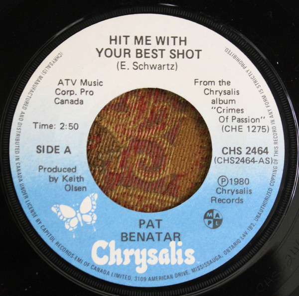 Pat Benatar - Hit Me With Your Best Shot | Chrysalis (CHS 2464) - main