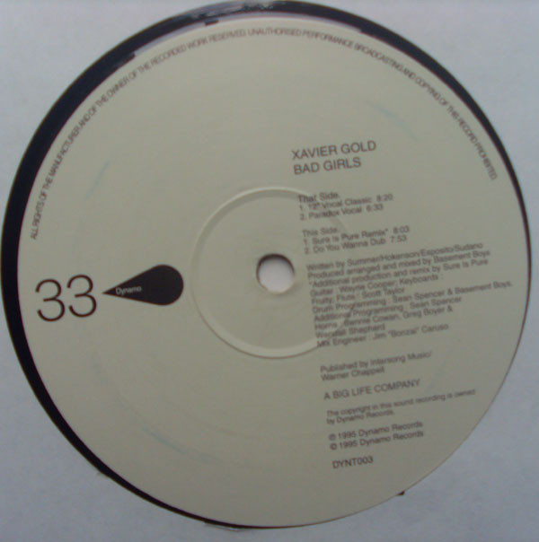 Xavier Gold - Bad Girls | Dynamo (DYNT003) - 3