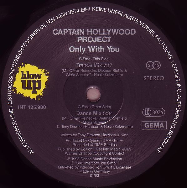 Captain Hollywood Project - Only With You | Blow Up (INT 125.980) - 3