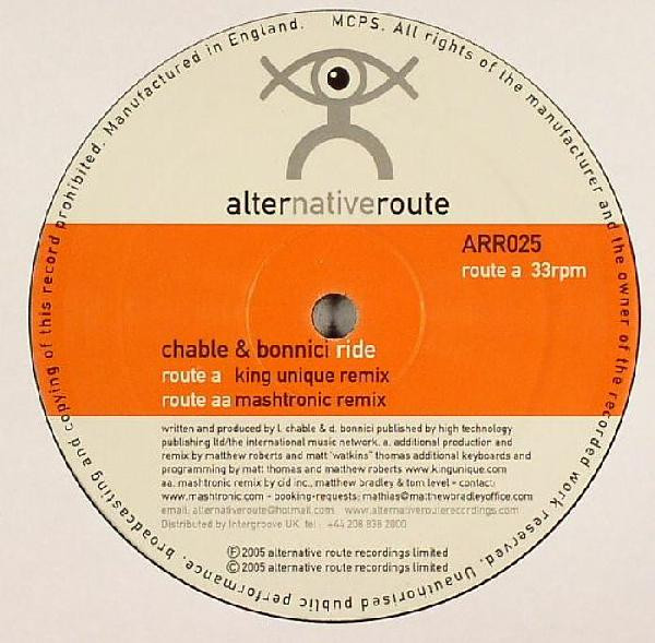 Luke Chable & Danny Bonnici - Ride | Alternative Route Recordings (ARR025) - main