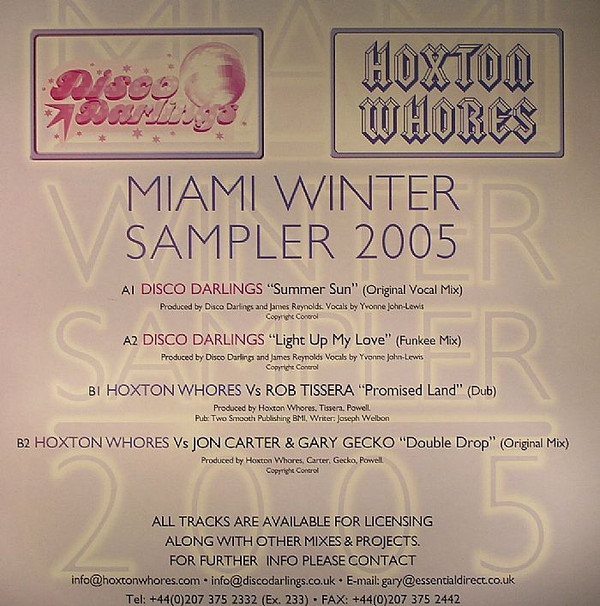 Disco Darlings , Hoxton Whores - Miami Winter Sampler 2005 | Not On Label (MIAMI) - 4 Disco Darlings , Hoxton Whores - Miami Winter Sampler 2005 | Not On Label (MIAMI) - 4