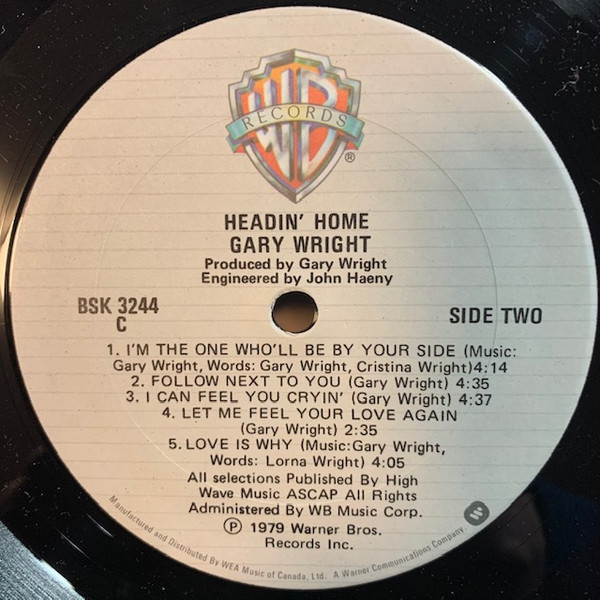 Gary Wright - Headin' Home | Warner Bros. Records (BSK 3244) - 4 Gary Wright - Headin' Home | Warner Bros. Records (BSK 3244) - 4